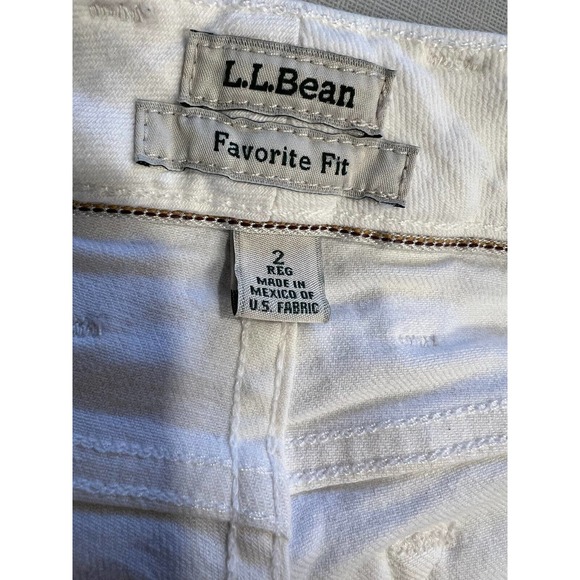 LL Bean Women’s Size 2 Reg Favorite Fit White Denim Jeans - Picture 9 of 9